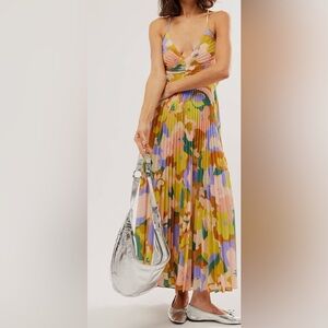 ASTR Blythe Dress in Lime Rust Floral